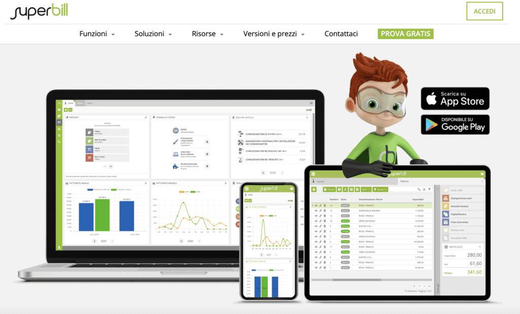 Fatturazione Elettronica: I 22+ Migliori Programmi, App e Software Del 2026 (Gratuiti e a Pagamento) 22 SuperBill Fatturazione Elettronica APP