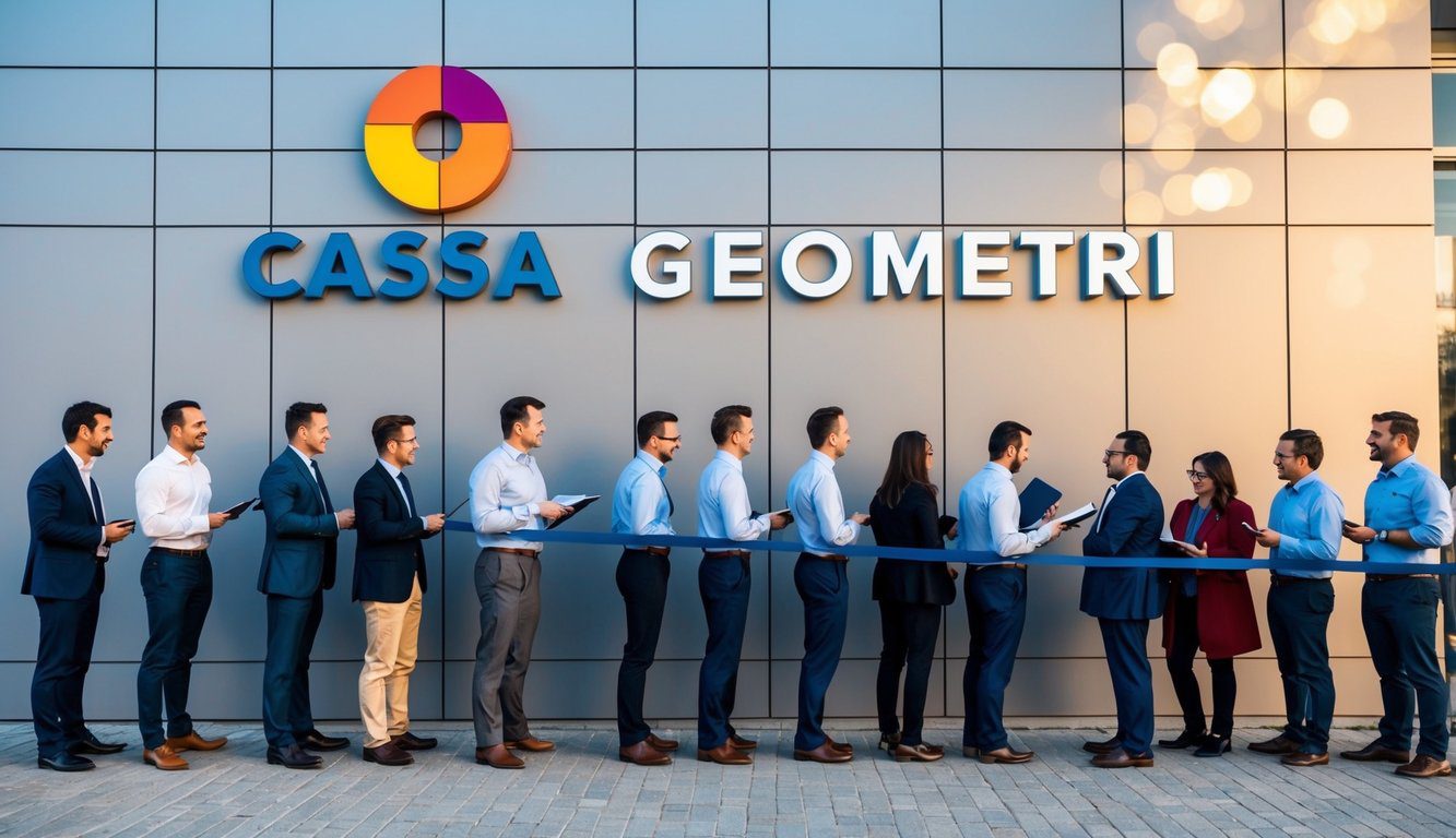Cassa Geometri (CIPAG): Cos'è, Come Funziona, Soggetti Obbligati, Iscrizione, Servizi, Contributi, Durc e Pensione (2026) 3 Un gruppo di architetti e ingegneri è in fila, in attesa di registrarsi presso l'ufficio della Cassa Geometri. La facciata dell'edificio presenta il logo dell'organizzazione.