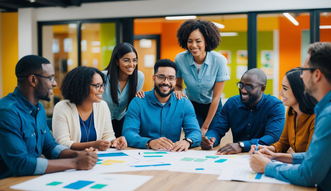 Tipologie di Associazioni: Quali sono, Quante Sono, Quale Scegliere e Come Aprirle (2026) 4 Un gruppo di individui diversi che collaborano a progetti comunitari in un ambiente vibrante e inclusivo